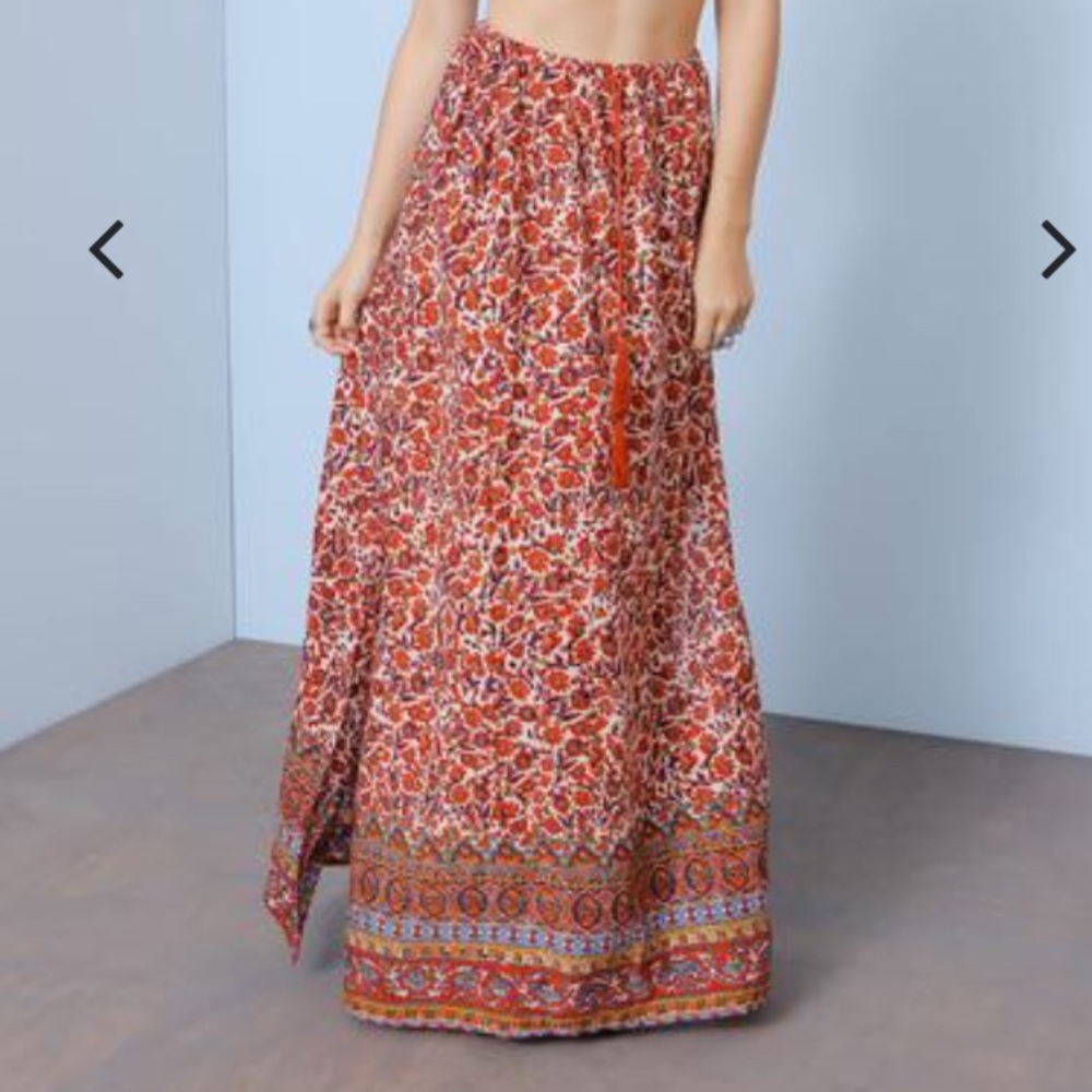 Boho floral maxi skirt